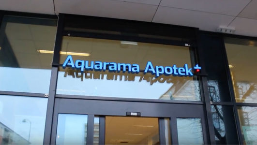 Aquarama apotek + inngang, lås